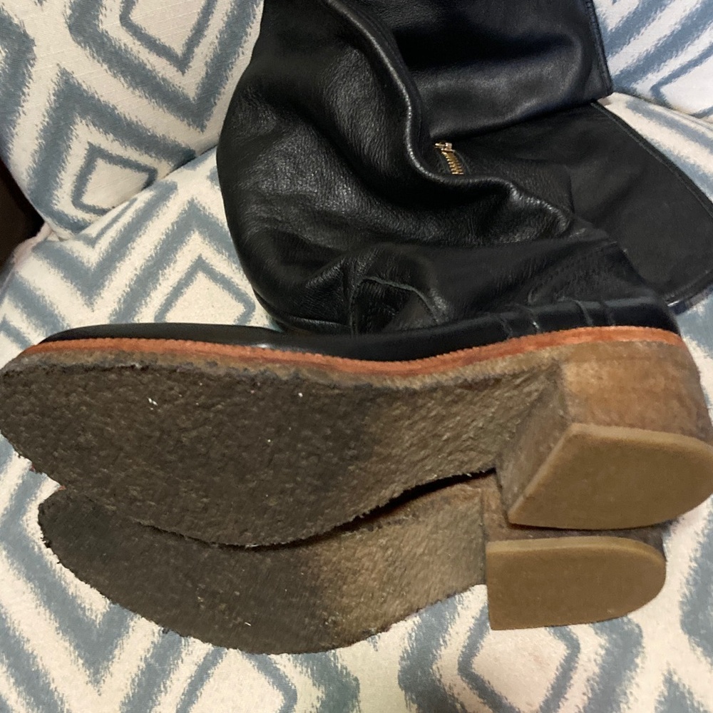 Coach Black Leather Boots 10 - Picture 7 of 9